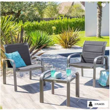 salon de jardin 2 et 4 places bleau canard ou graphite