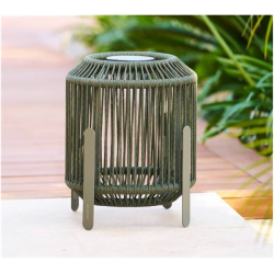 Lanterne solaire Luminy 3 couleurs, vert laurier, graphite et argile en 2 hauteurs, 45cm et 31 cm en aluminium