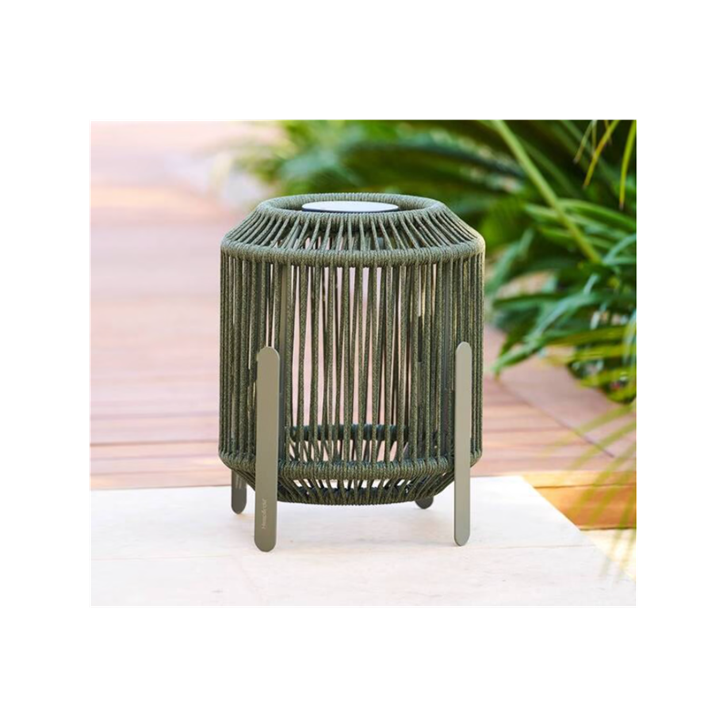 Lanterne solaire Luminy 3 couleurs, vert laurier, graphite et argile en 2 hauteurs, 45cm et 31 cm en aluminium